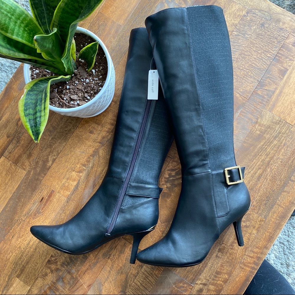 Calvin Klein Wide-Calf Stiletto Boots